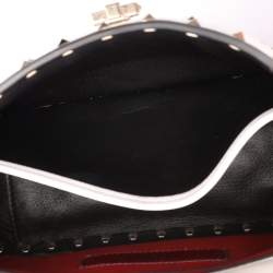Pre Owned Valentino White Leather Medium Rockstud Spike VLTN Shoulder Bag