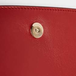 Valentino Red Leather Rockstud Flap Wristlet Clutch