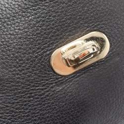 Pre Owned Valentino Black Leather Rockstud Flap Crossbody Bag