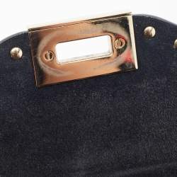 Pre Owned Valentino Black Leather Rockstud Flap Crossbody Bag