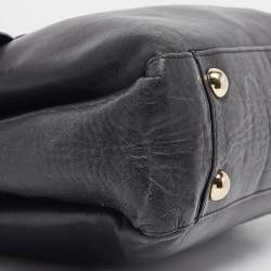 Pre Owned Valentino Black Leather Bow Top Handle Bag