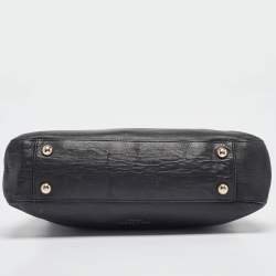 Pre Owned Valentino Black Leather Bow Top Handle Bag