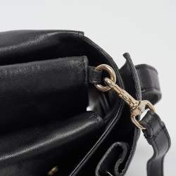 Pre Owned Valentino Black Leather Bow Top Handle Bag