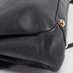 Pre Owned Valentino Black Leather Bow Top Handle Bag