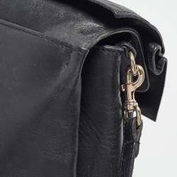 Pre Owned Valentino Black Leather Bow Top Handle Bag
