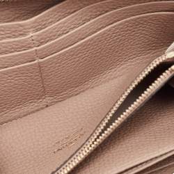 Pre Owned Valentino Dusty Pink Leather Rockstud Zip Around Wallet