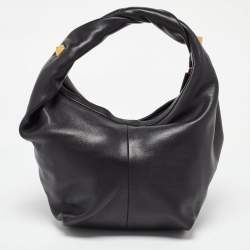 Pre Owned Valentino Black Leather Rockstud Hobo