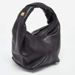 Pre Owned Valentino Black Leather Rockstud Hobo