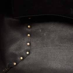Pre Owned Valentino Black Leather Gryphon Zodiac Studded Tote