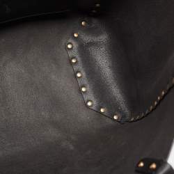Pre Owned Valentino Black Leather Gryphon Zodiac Studded Tote