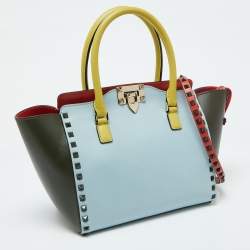 Valentino Multicolor Leather Medium Rockstud Trapeze Tote