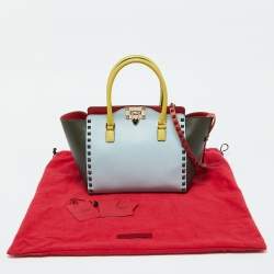 Valentino Multicolor Leather Medium Rockstud Trapeze Tote