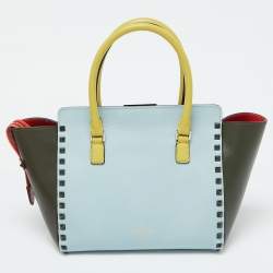 Valentino Multicolor Leather Medium Rockstud Trapeze Tote