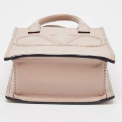 Pre Owned Valentino Beige Leather Mini VLogo Tote