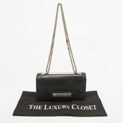 مملوكة مسبقًا Valentino Black Leather Rockstud Va Va Voom Chain Clutch