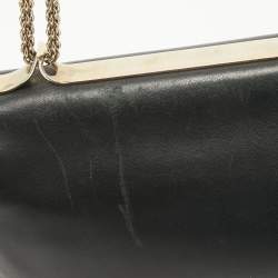 مملوكة مسبقًا Valentino Black Leather Rockstud Va Va Voom Chain Clutch