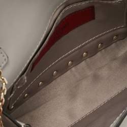 Pre Owned Valentino Ash Blue Leather Rockstud Chain Clutch