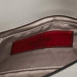 Pre Owned Valentino Ash Blue Leather Rockstud Chain Clutch