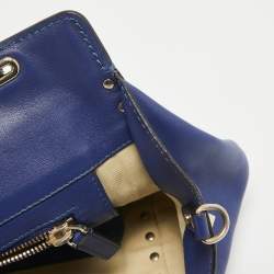 Pre Owned Valentino Blue Leather Small Rockstud Trapeze Tote