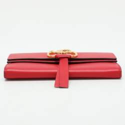Pre Owned Valentino Red Leather VRing Shoulder Bag