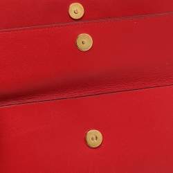 Pre Owned Valentino Red Leather VRing Shoulder Bag