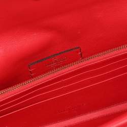 Pre Owned Valentino Red Leather VRing Shoulder Bag