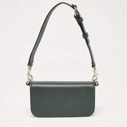 Valentino Dark Green Leather Small Loco Shoulder Bag