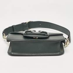 Valentino Dark Green Leather Small Loco Shoulder Bag