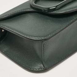 Valentino Dark Green Leather Small Loco Shoulder Bag