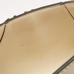 Pre Owned Valentino Off White Leather V Rivet Clutch Bag