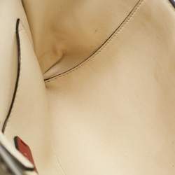 Pre Owned Valentino Off White Leather V Rivet Clutch Bag