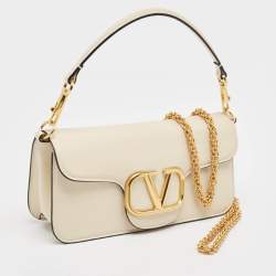 Pre Owned Valentino Beige Leather Loco Shoulder Bag