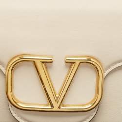Pre Owned Valentino Beige Leather Loco Shoulder Bag