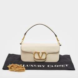 Pre Owned Valentino Beige Leather Loco Shoulder Bag