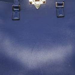 Valentino Blue Leather Rockstud Trapeze Tote