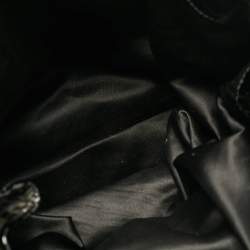 Pre Owned Valentino Black Patent Leather and Satin Rose Applique Tote
