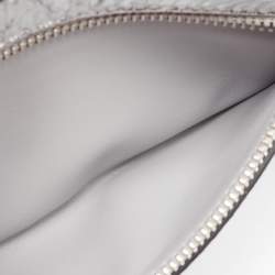 Pre Owned Valentino Silver Quilted Patent Leather Rockstud Spike Belt Bag