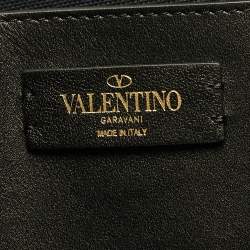 Pre Owned Valentino Black/White Printed Sequins and Leather VLogo Tote