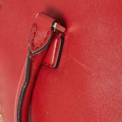 Pre Owned Valentino Red Leather Rockstud Trapeze Tote