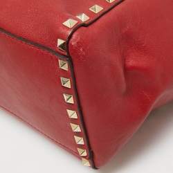 Pre Owned Valentino Red Leather Rockstud Trapeze Tote