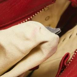 Pre Owned Valentino Red Leather Rockstud Trapeze Tote