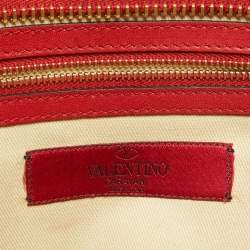 Pre Owned Valentino Red Leather Rockstud Trapeze Tote