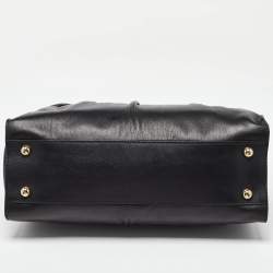 مملوكة مسبقًا Valentino Black/Taupe Leather Aphrodite Bow Top Handle Bag