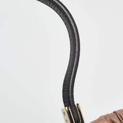 مملوكة مسبقًا Valentino Black/Taupe Leather Aphrodite Bow Top Handle Bag