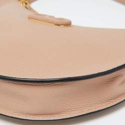 Pre Owned Valentino Beige Leather Mini Escape V Logo Hobo