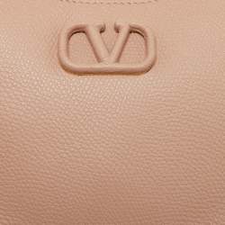 Pre Owned Valentino Beige Leather Mini Escape V Logo Hobo