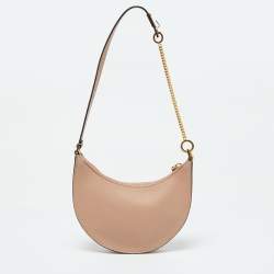 Pre Owned Valentino Beige Leather Mini Escape V Logo Hobo