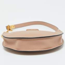 Pre Owned Valentino Beige Leather Mini Escape V Logo Hobo