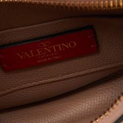Pre Owned Valentino Beige Leather Mini Escape V Logo Hobo
