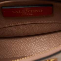 مملوكة مسبقًا Valentino Rose Cannelle Leather Mini VLogo Hobo